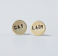 Hand Stamped Stud Earrings