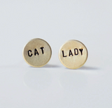 Hand Stamped Stud Earrings