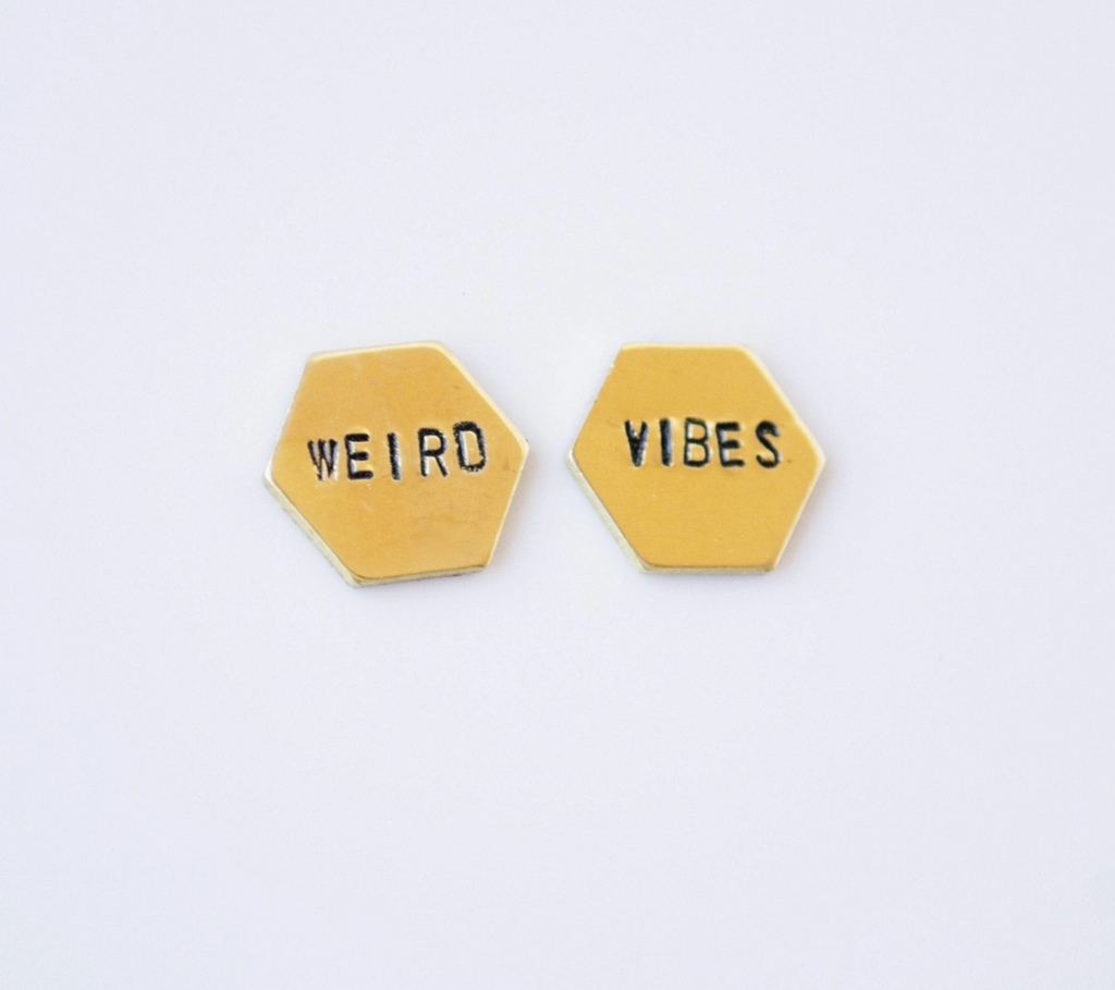Hand Stamped Stud Earrings