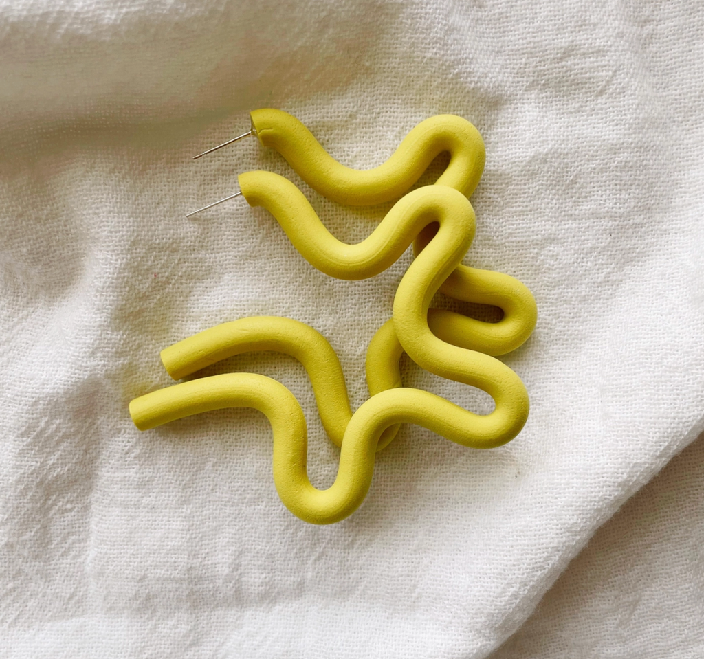 Squiggle Hoops | Polymer Clay Earrings
