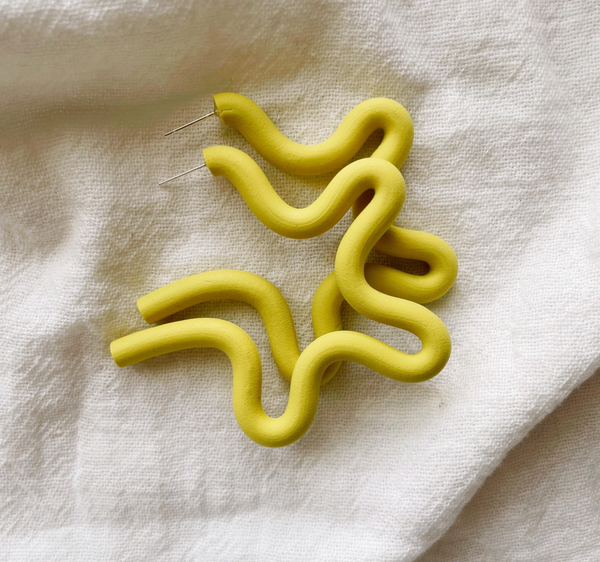 Squiggle Hoops | Polymer Clay Earrings