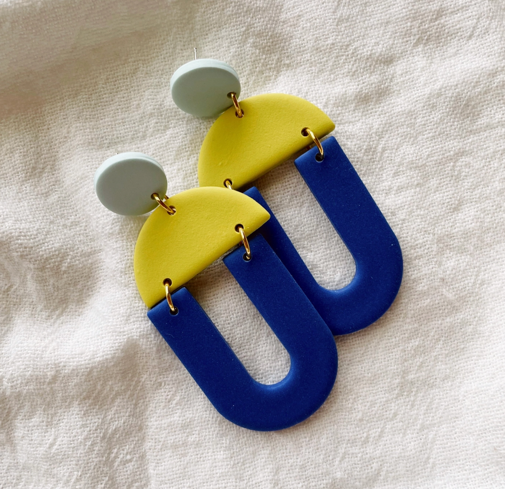 Billie | Blocky Polymer Clay Earrings