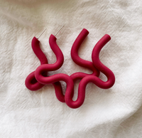 Squiggle Hoops | Polymer Clay Earrings