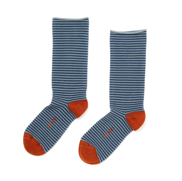 Men's Roll Top Slouch Pinstripe Socks