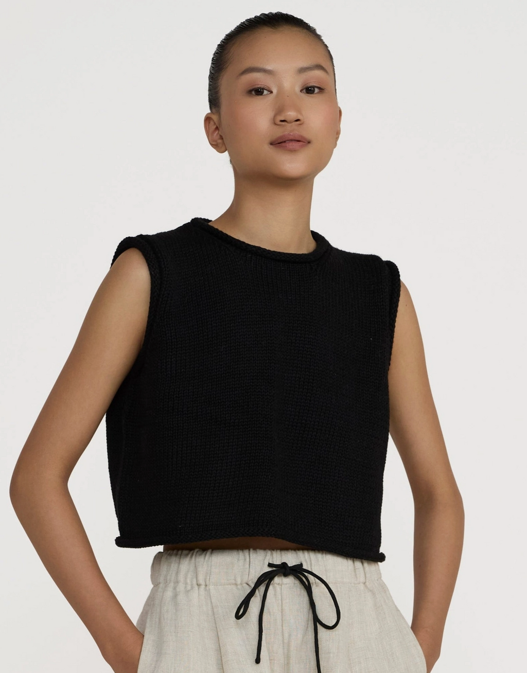Cropped Knit Tank