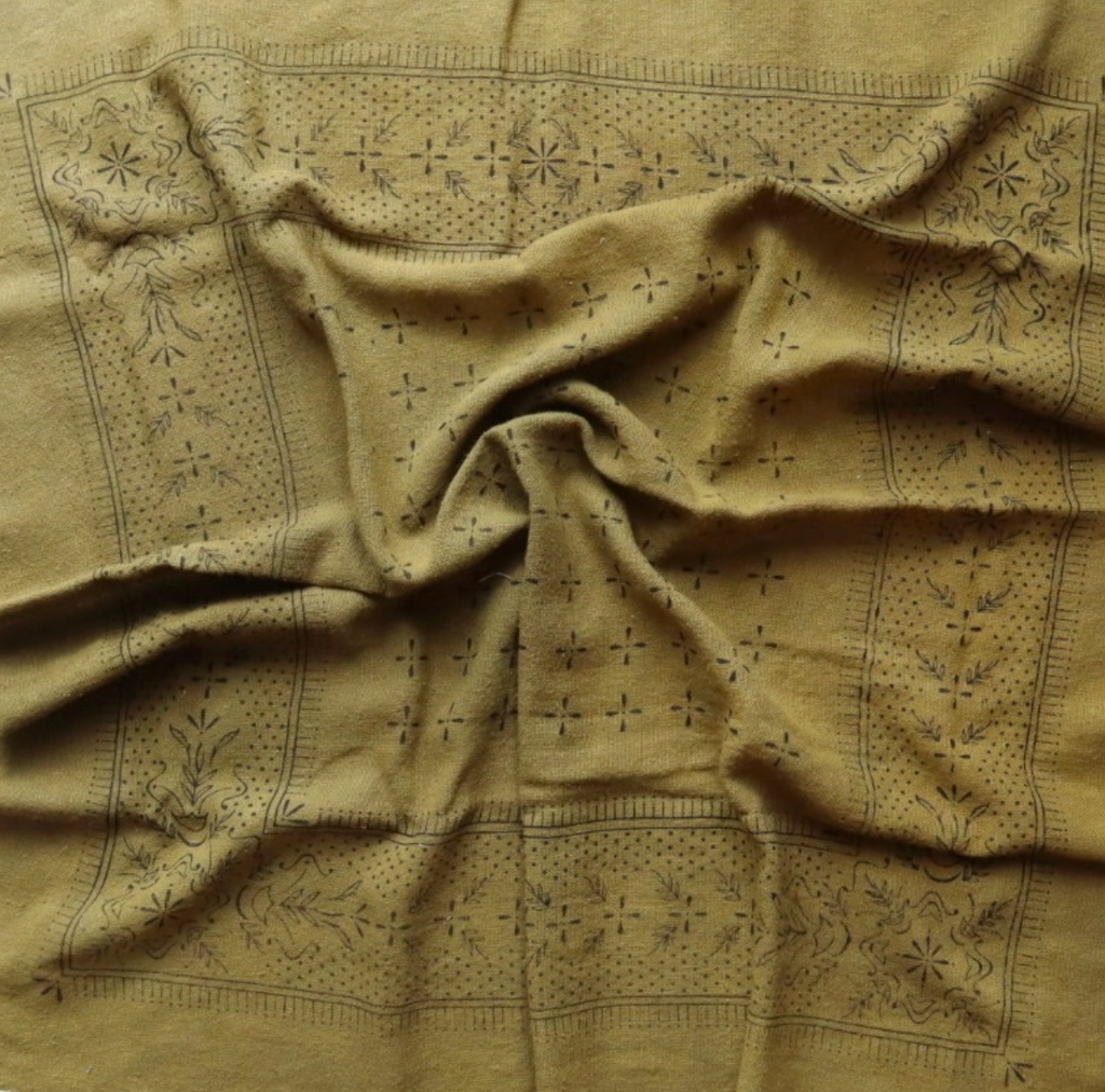 Naturally Dyed Raw Silk Bandana