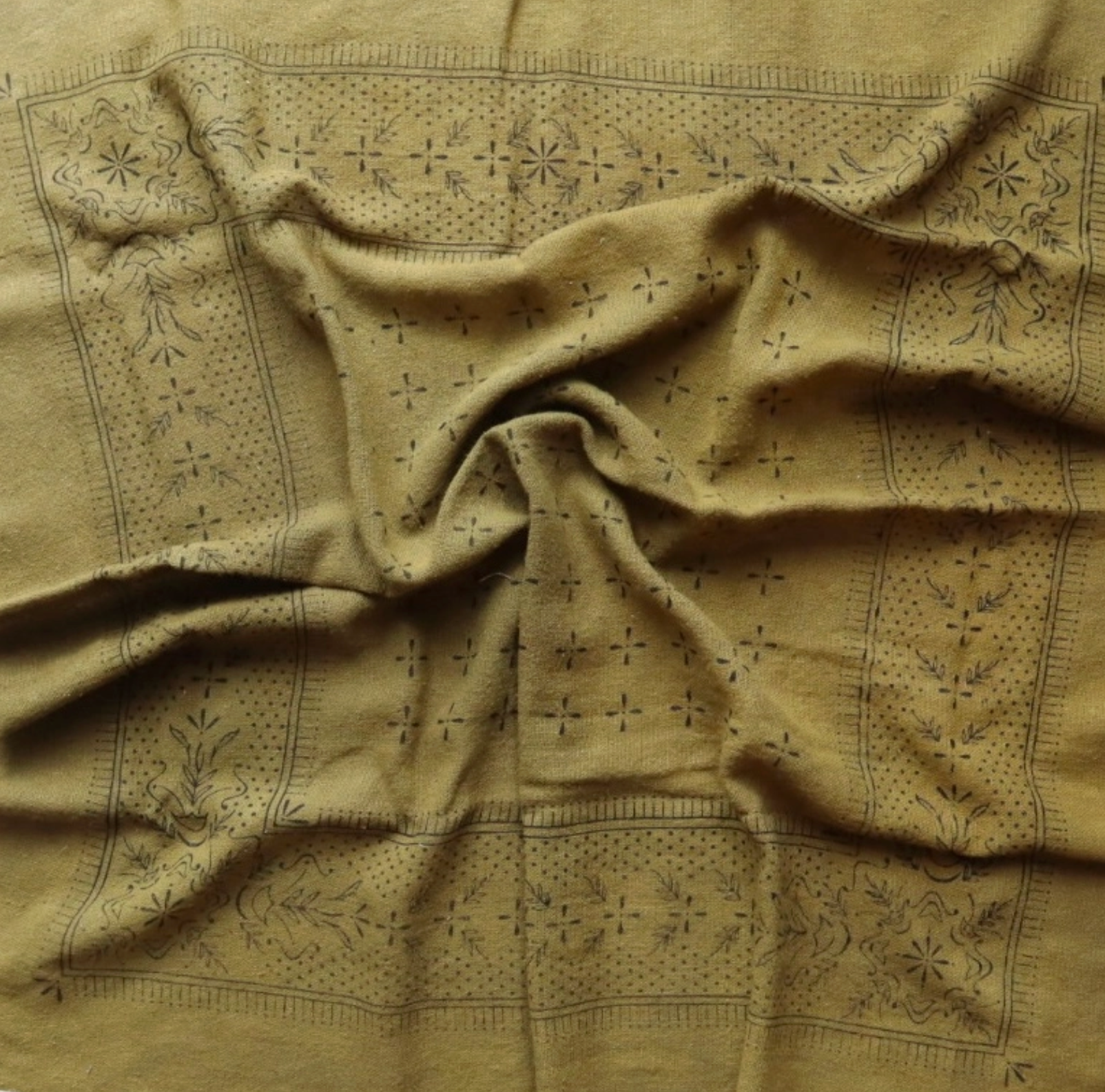 Naturally Dyed Raw Silk Bandana