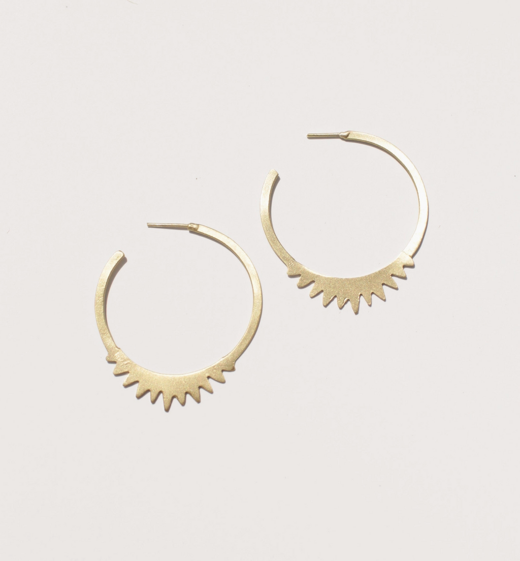 Spiked Brass Hoops