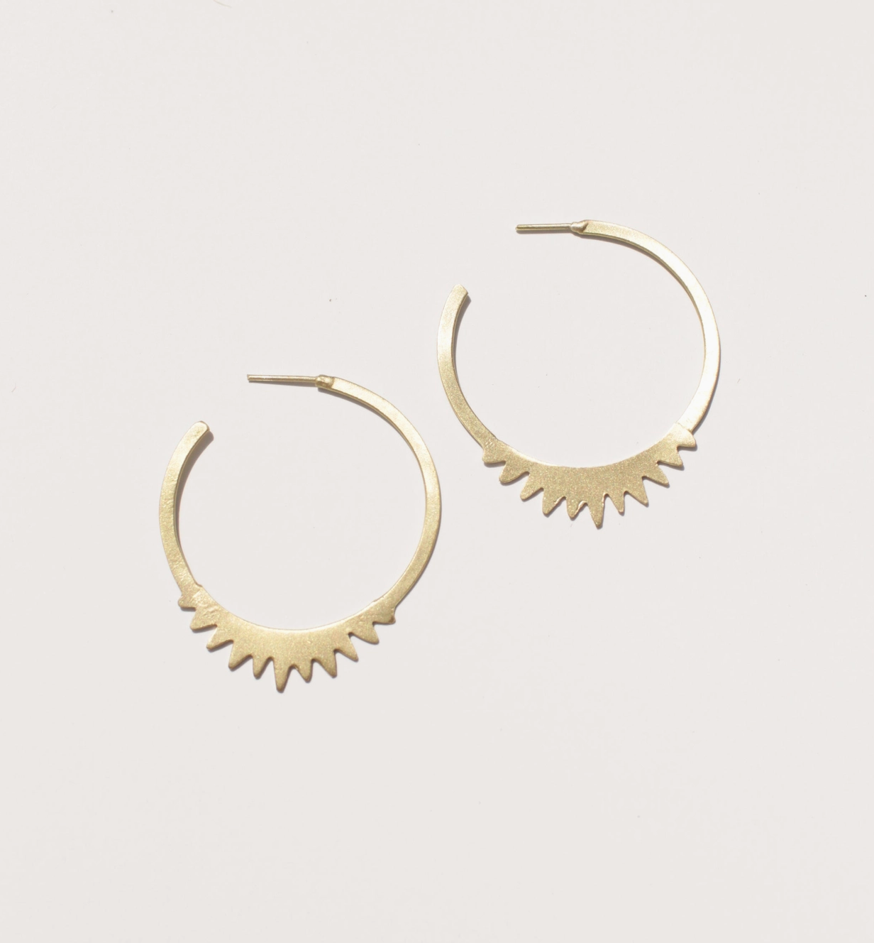 Spiked Brass Hoops