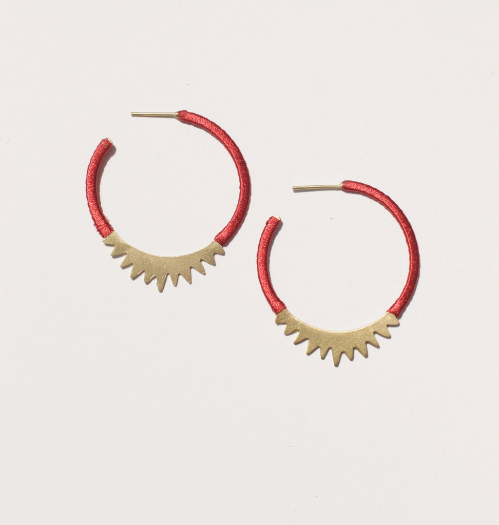 Spiked Brass Hoops