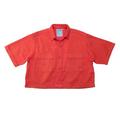 Red short-sleeve shirt on a white background
