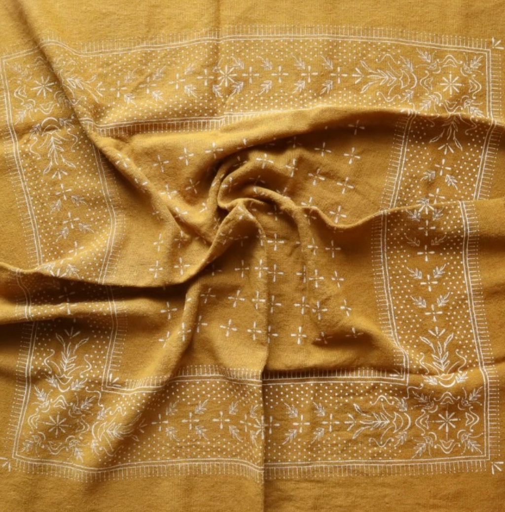 Naturally Dyed Raw Silk Bandana