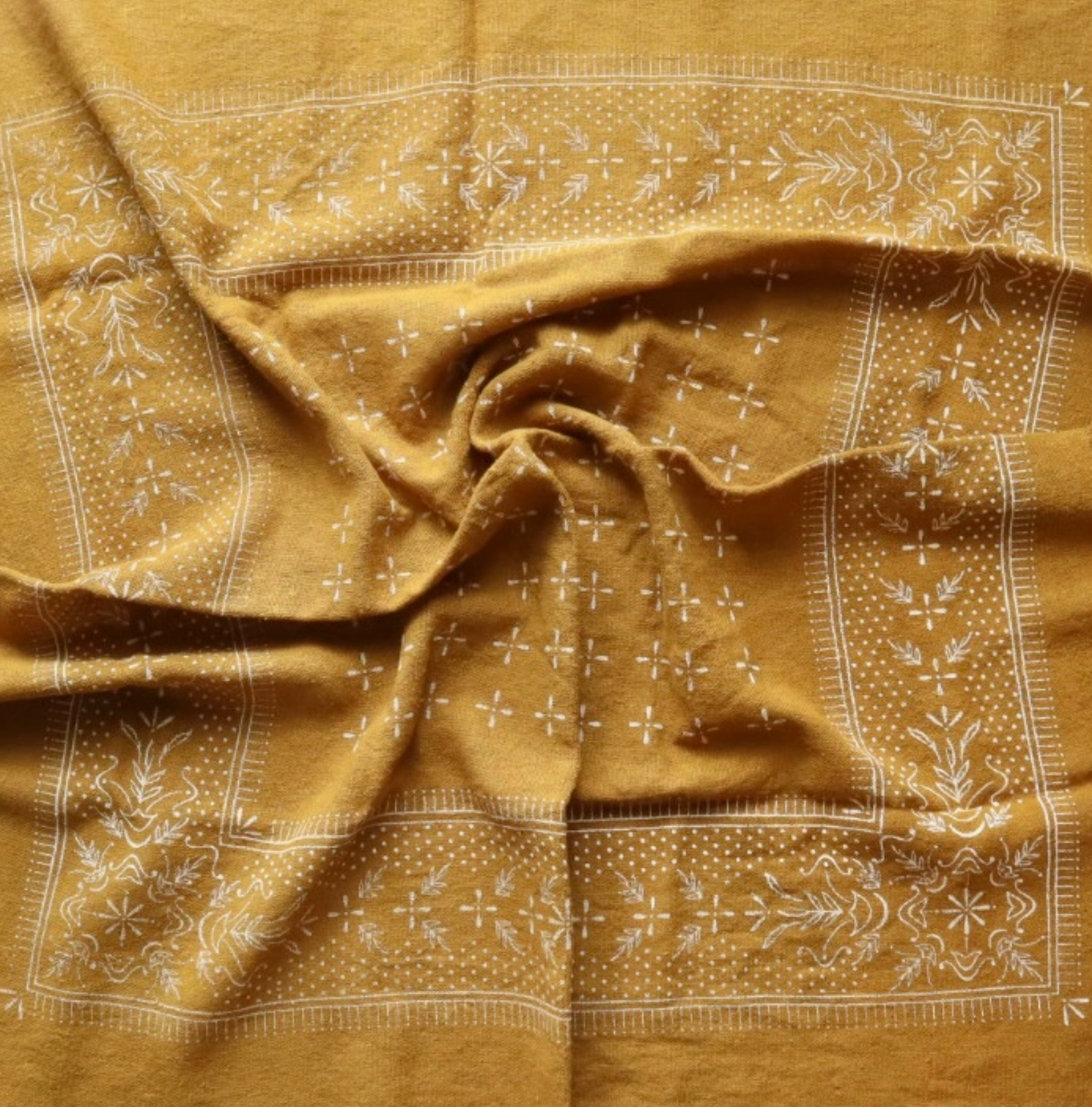 Naturally Dyed Raw Silk Bandana