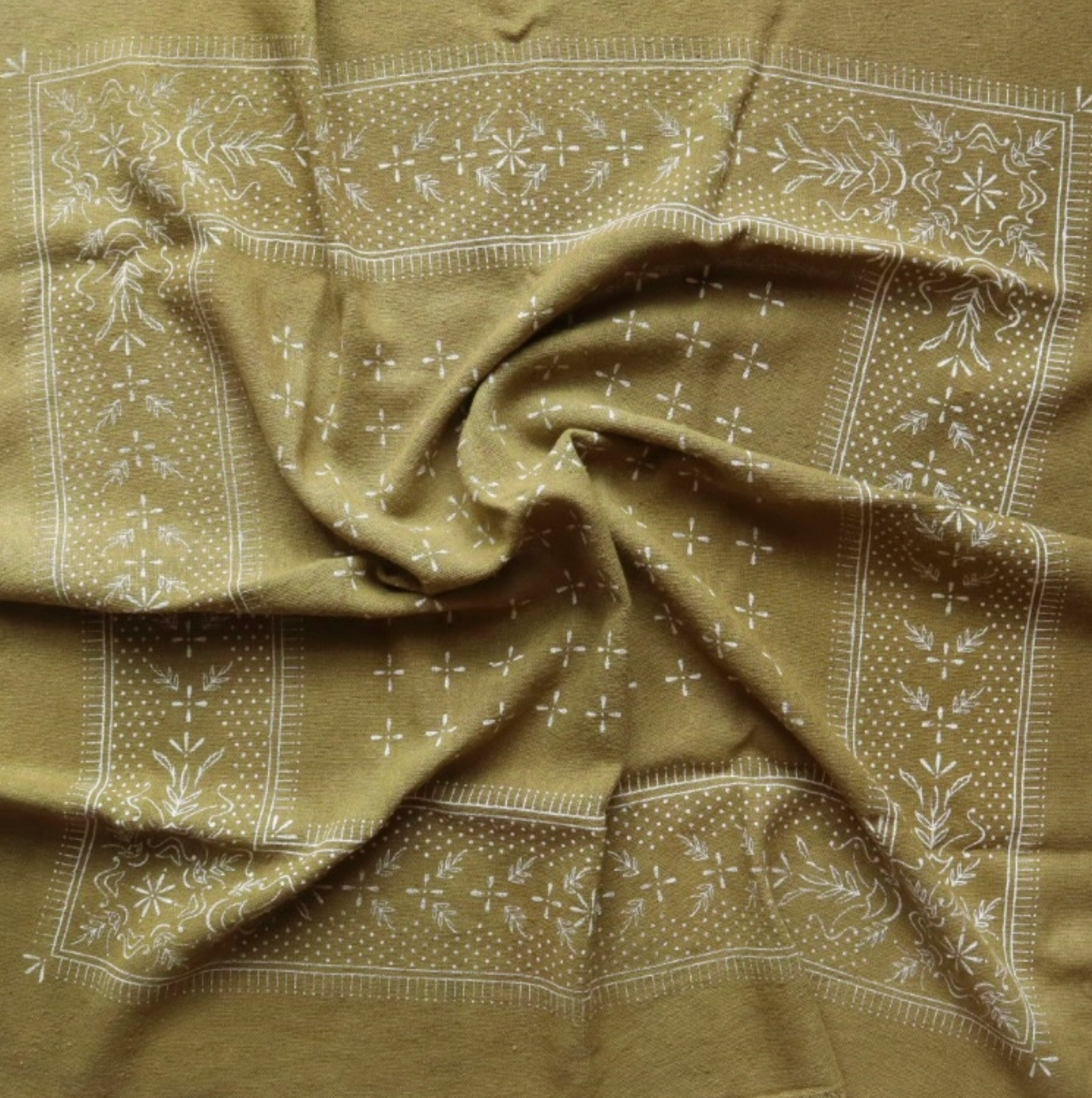 Naturally Dyed Raw Silk Bandana