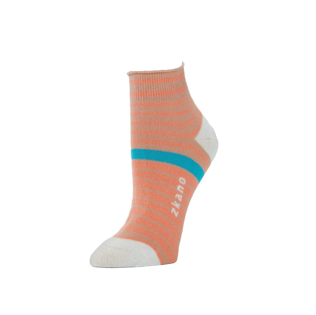Rosette Striped Anklet Socks