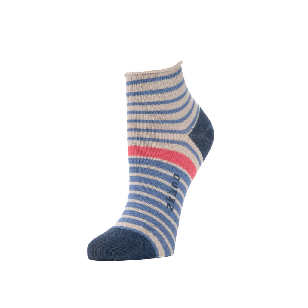 Rosette Striped Anklet Socks