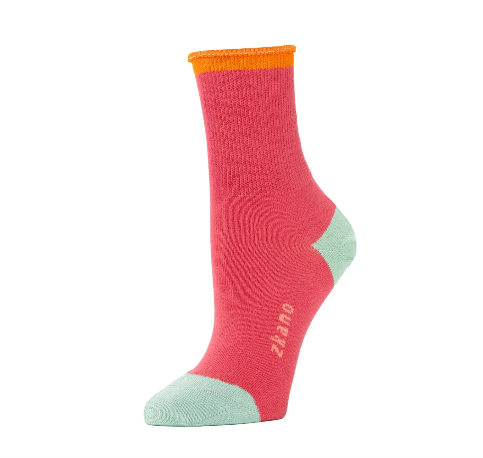 Color Block - Roll Top 1/2 Crew Socks