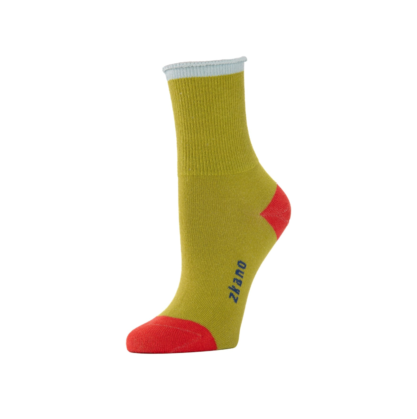 Color Block - Roll Top 1/2 Crew Socks