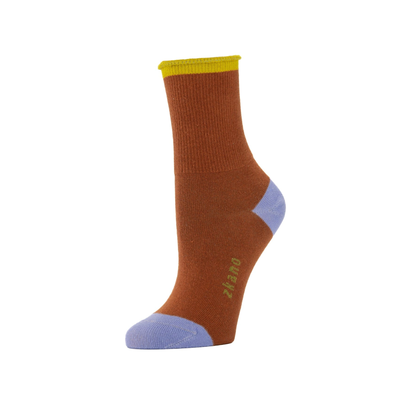Color Block - Roll Top 1/2 Crew Socks