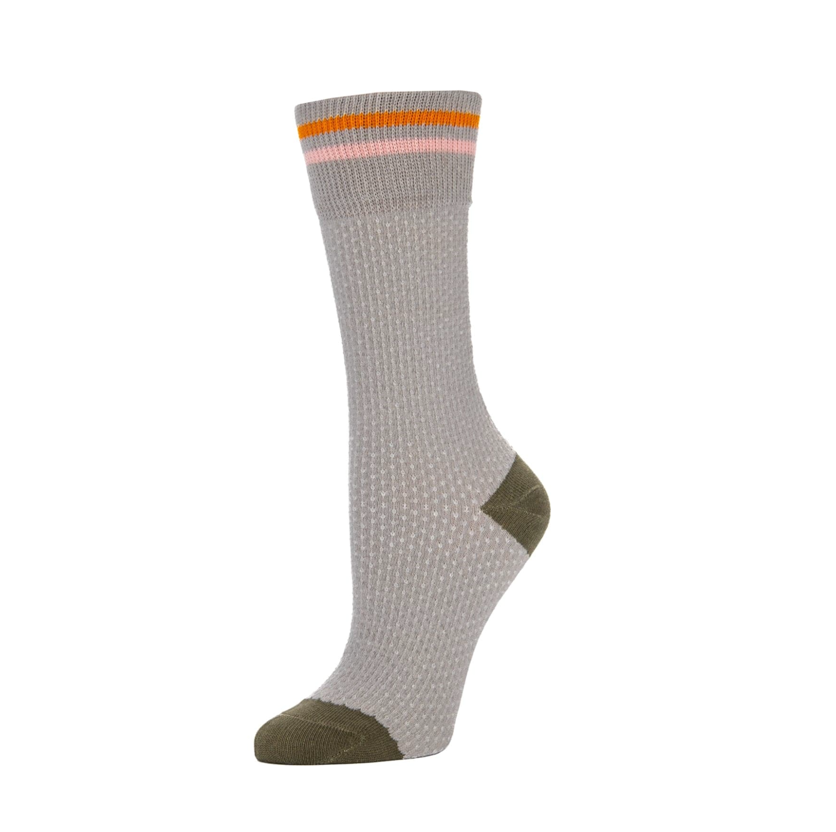 Pintuck Stripe Crew Socks