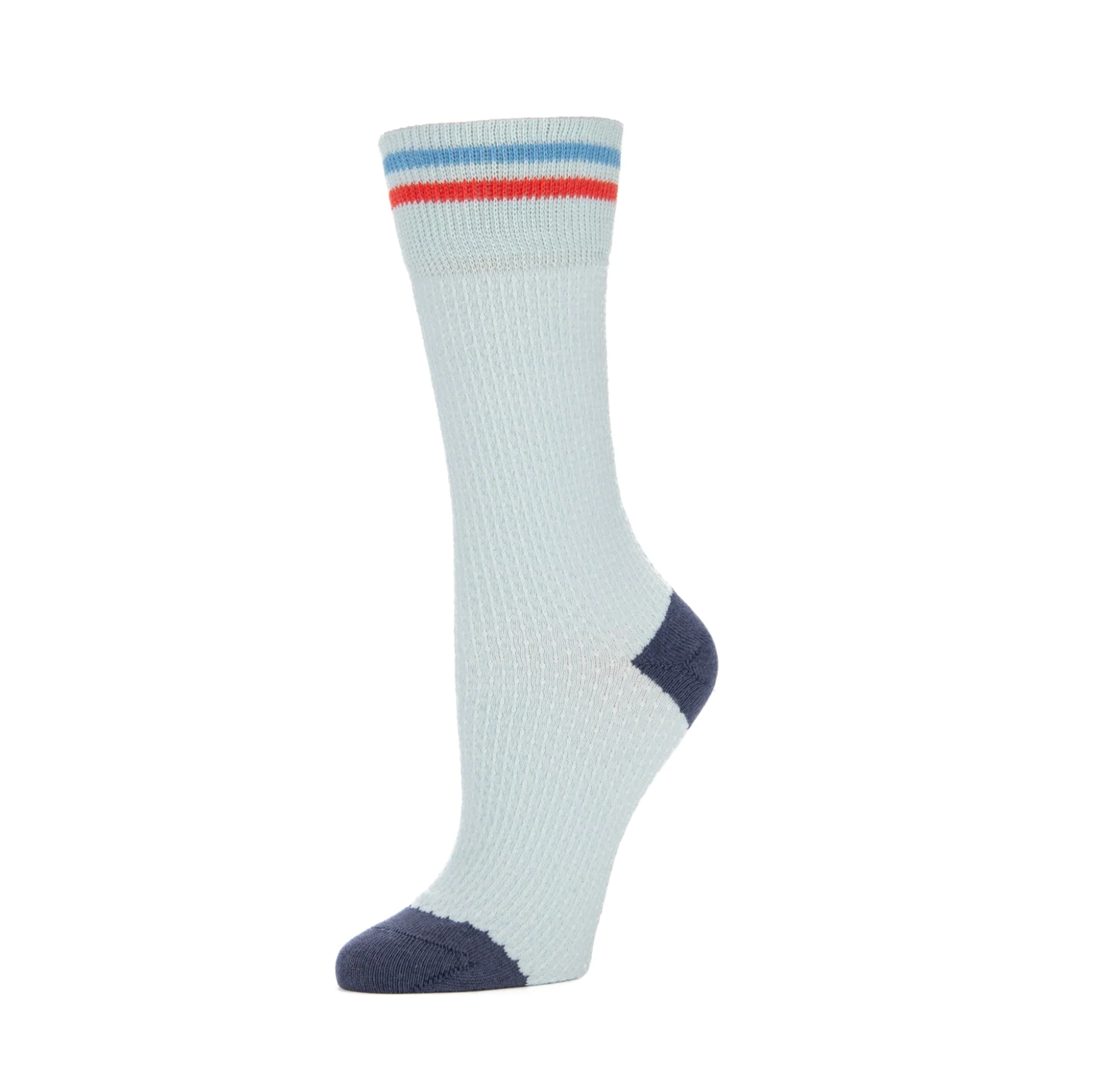 Pintuck Stripe Crew Socks