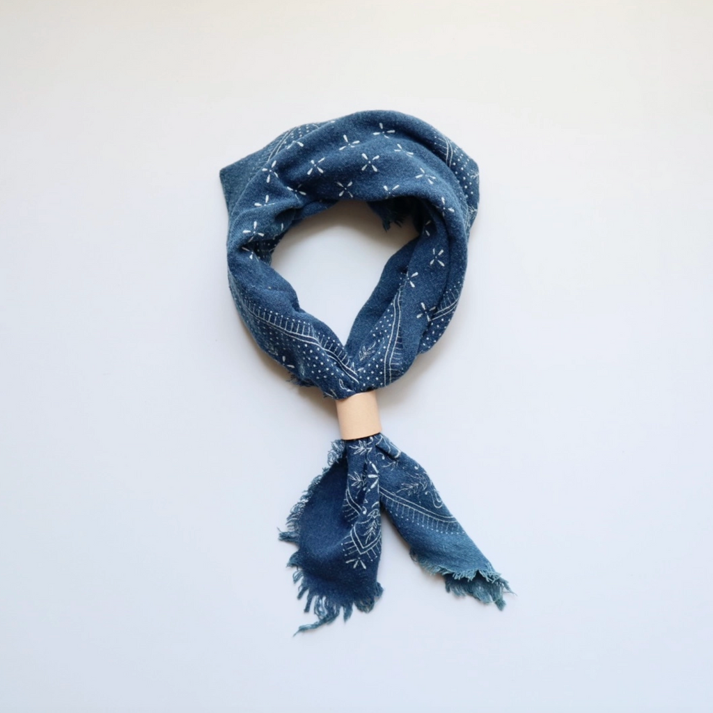 Naturally Dyed Raw Silk Bandana