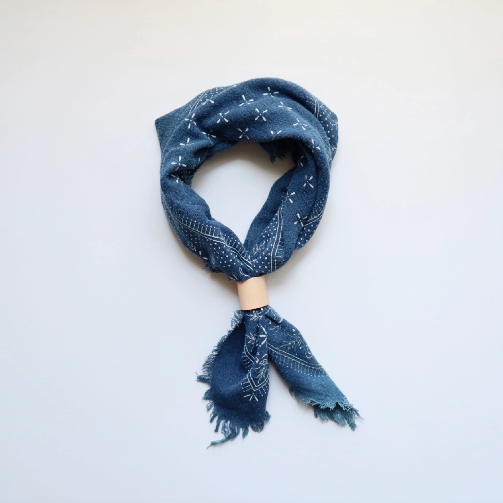 Naturally Dyed Raw Silk Bandana