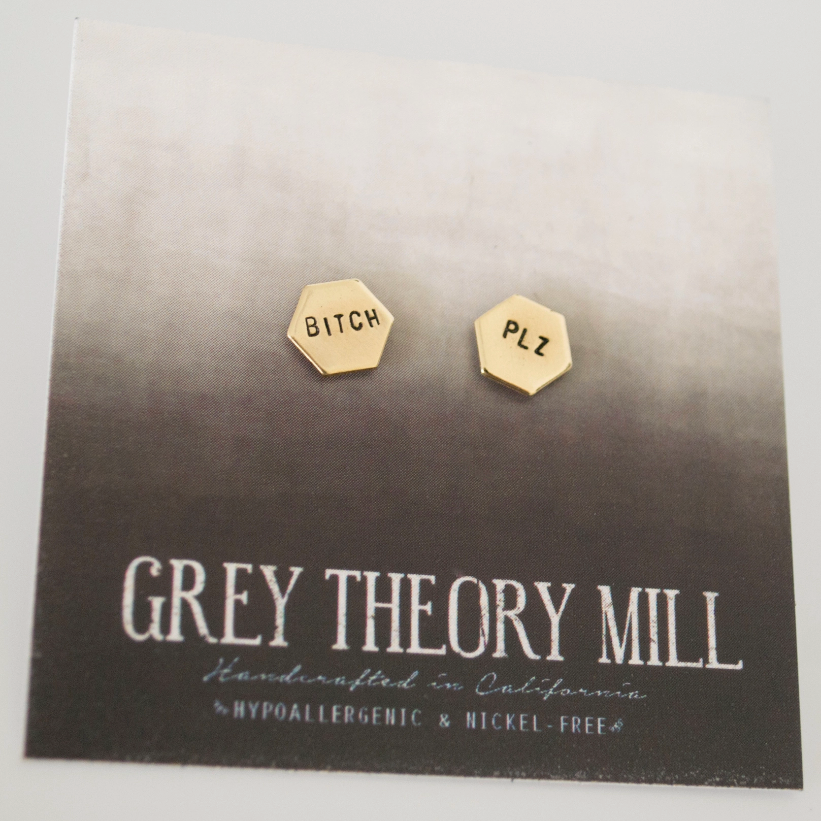 Hand Stamped Stud Earrings