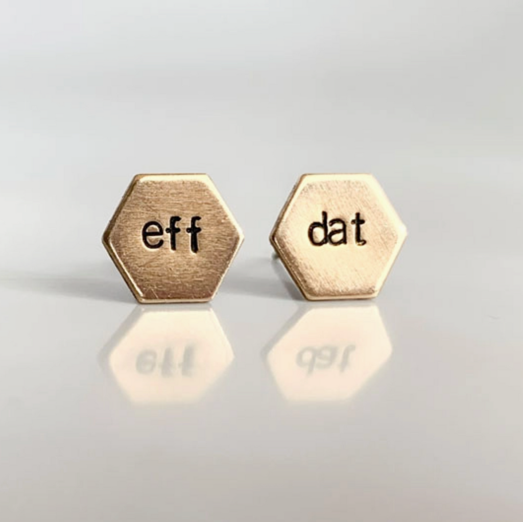 Hand Stamped Stud Earrings