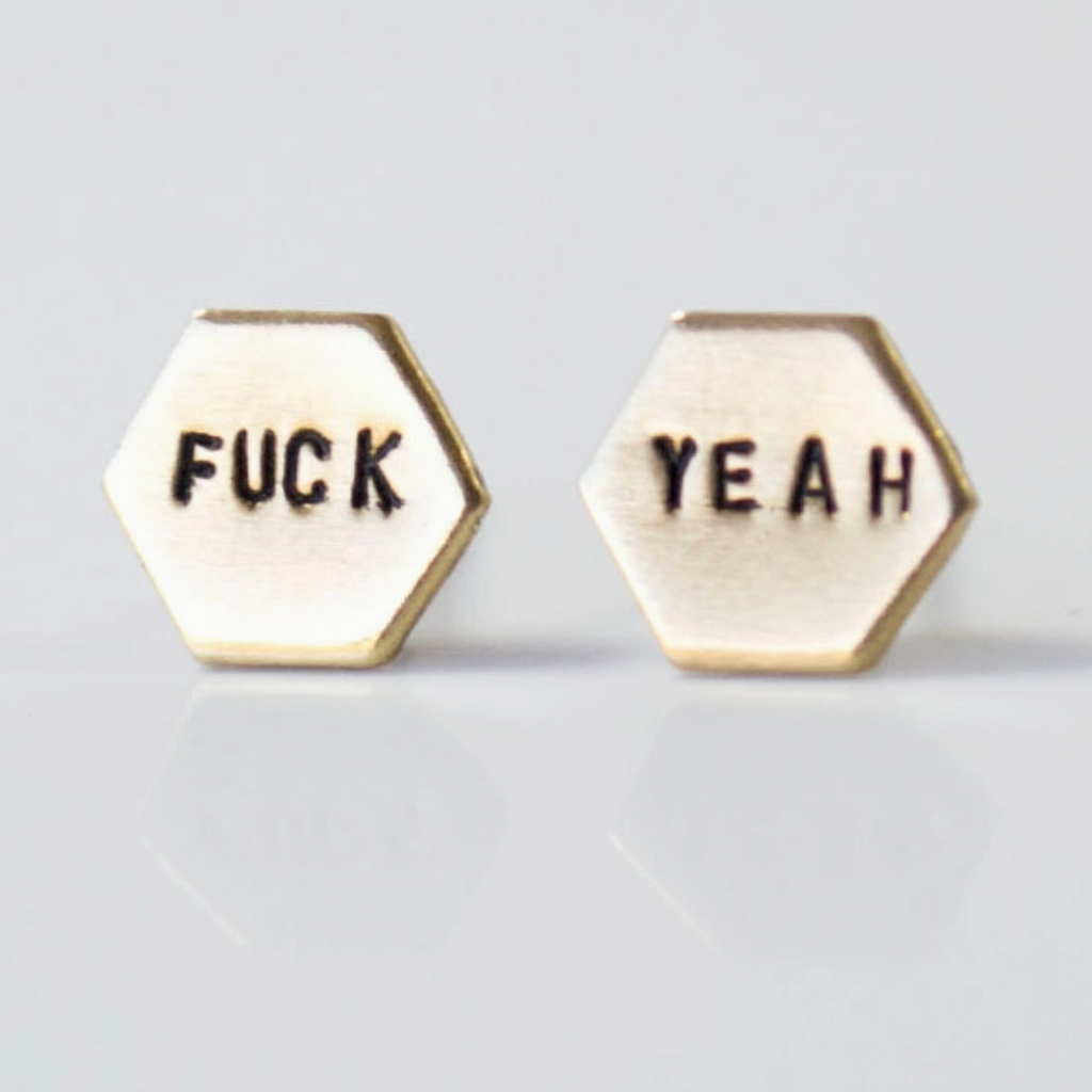Hand Stamped Stud Earrings