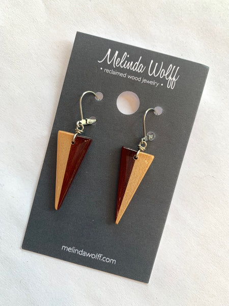 Reclaimed Wood Earrings by Melinda Wolff - $40
