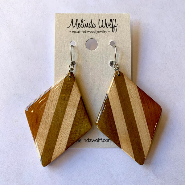 Reclaimed Wood Earrings by Melinda Wolff - $45