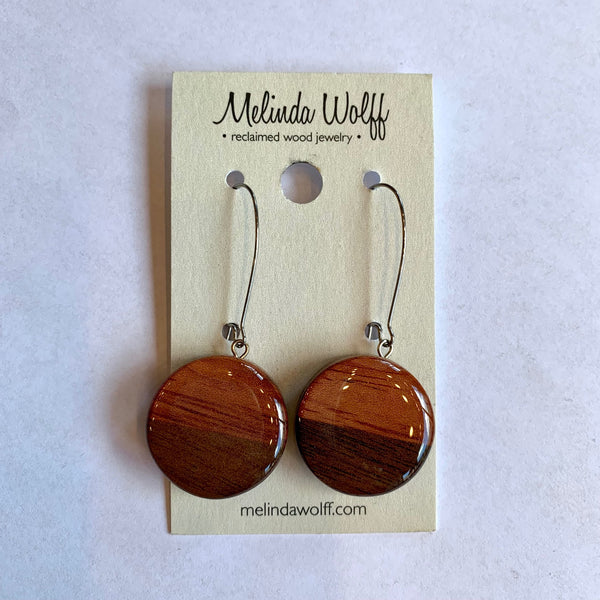 Reclaimed Wood Earrings by Melinda Wolff - $30