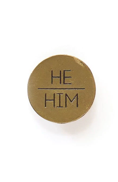 Fair Anita Brass Pronoun Pins