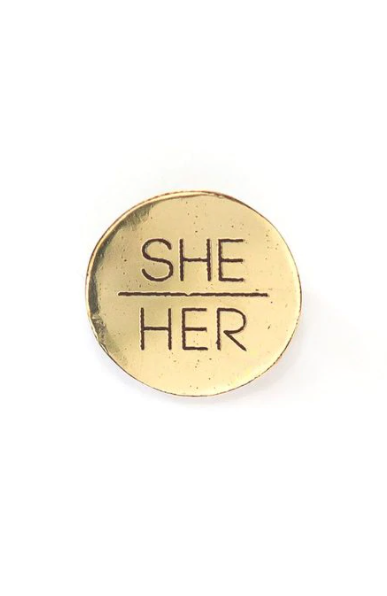Fair Anita Brass Pronoun Pins