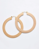 Gold Matte Large Hoop Earrings