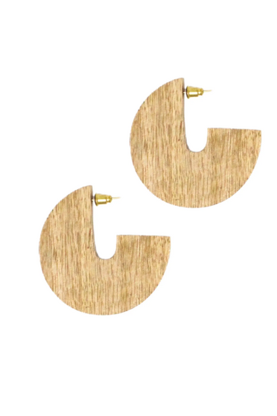 Wood Disc Earrings - Large