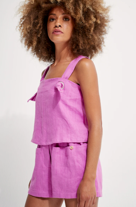 Linen Knotted Cami *Closeout*