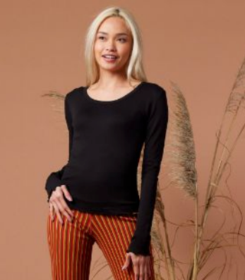 Jill Solid Long Sleeve Tee