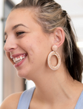 Blush Beaded Loop Earrings