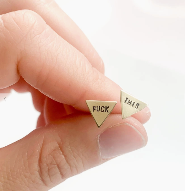 Hand Stamped Stud Earrings