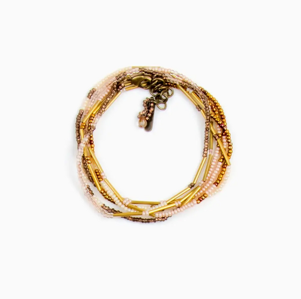 Brass & Bead Necklace/Wrap Bracelet
