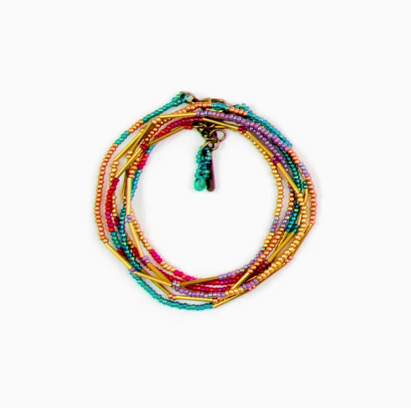 Brass & Bead Necklace/Wrap Bracelet