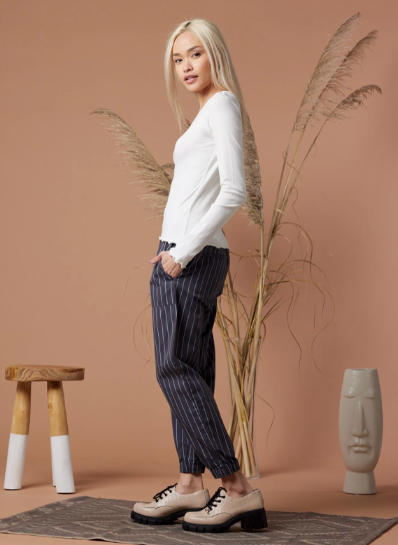 Jill Solid Long Sleeve Tee