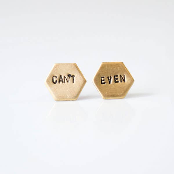 Hand Stamped Stud Earrings