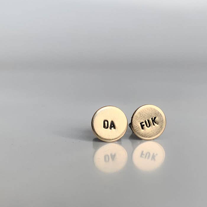 Hand Stamped Stud Earrings