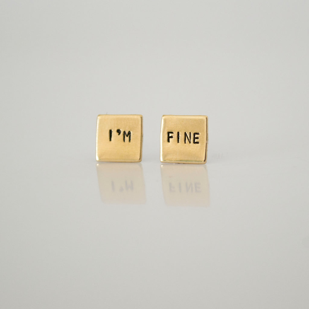 Hand Stamped Stud Earrings