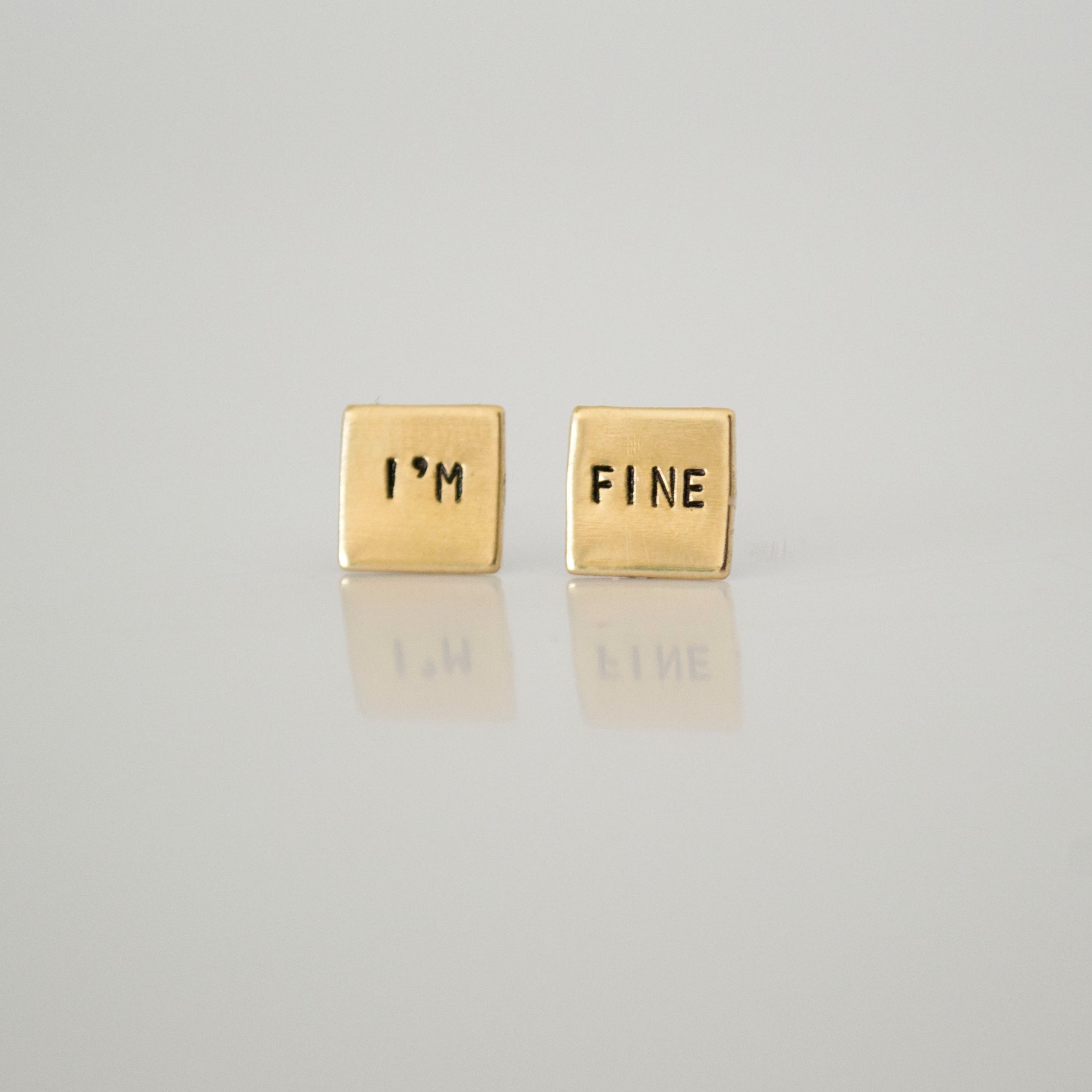 Hand Stamped Stud Earrings