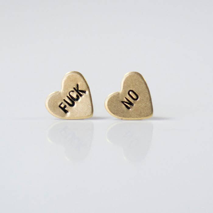 Hand Stamped Stud Earrings