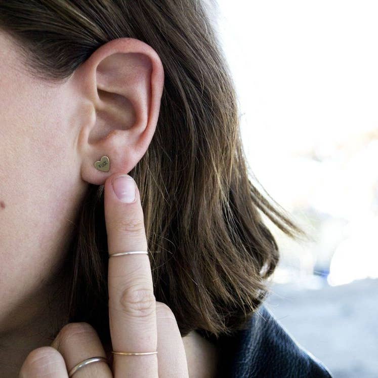 Hand Stamped Stud Earrings